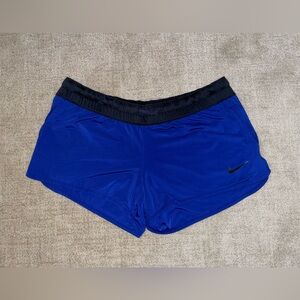 Nike Women’s Dri-Fit Shorts Size M Elastic Waistband Deep Purple Black